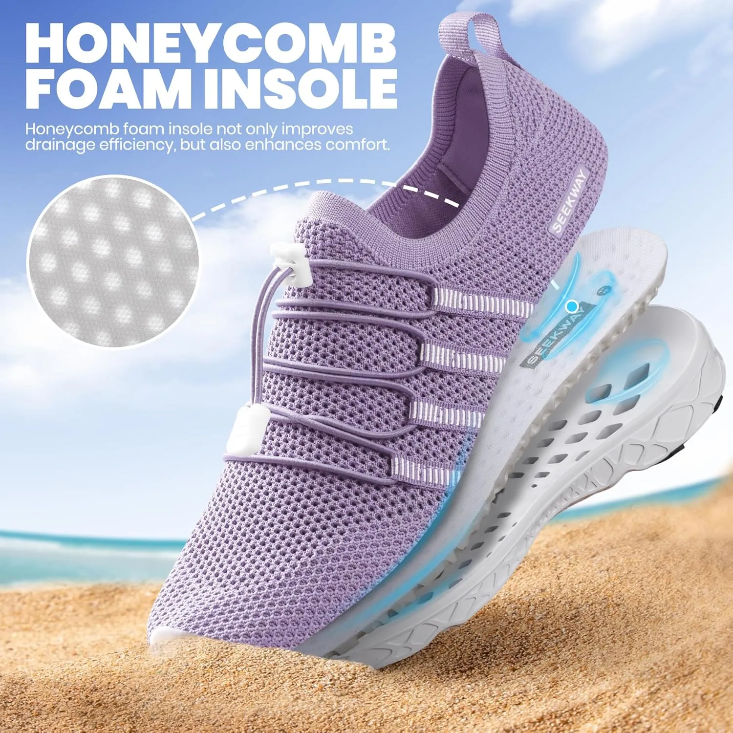SEEKWAY Mens Womens Water Shoes Quick Dry Aqua Shoes Barefoot for Beach Surf Hiking Pool Water Sports