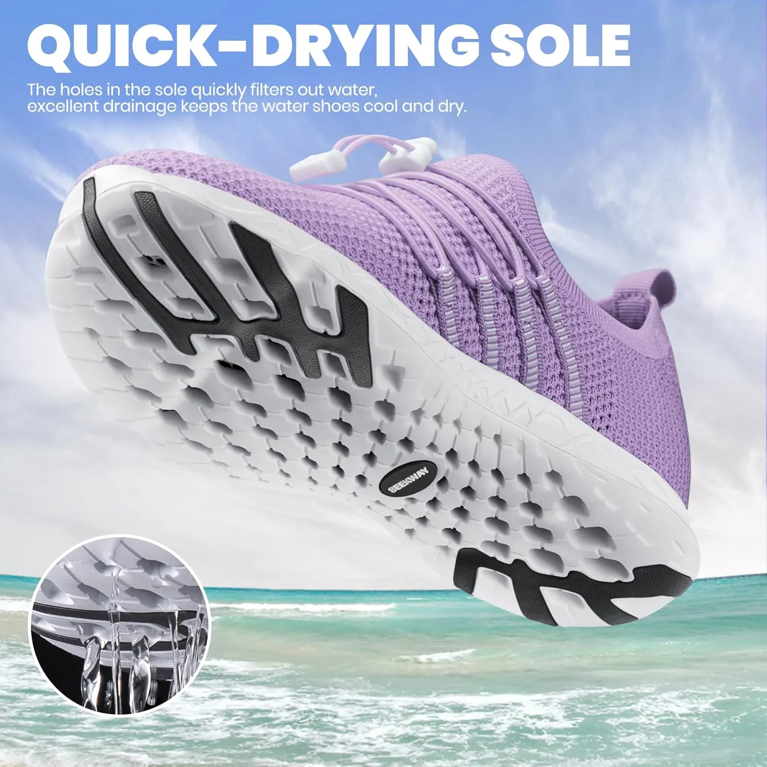 SEEKWAY Mens Womens Water Shoes Quick Dry Aqua Shoes Barefoot for Beach Surf Hiking Pool Water Sports