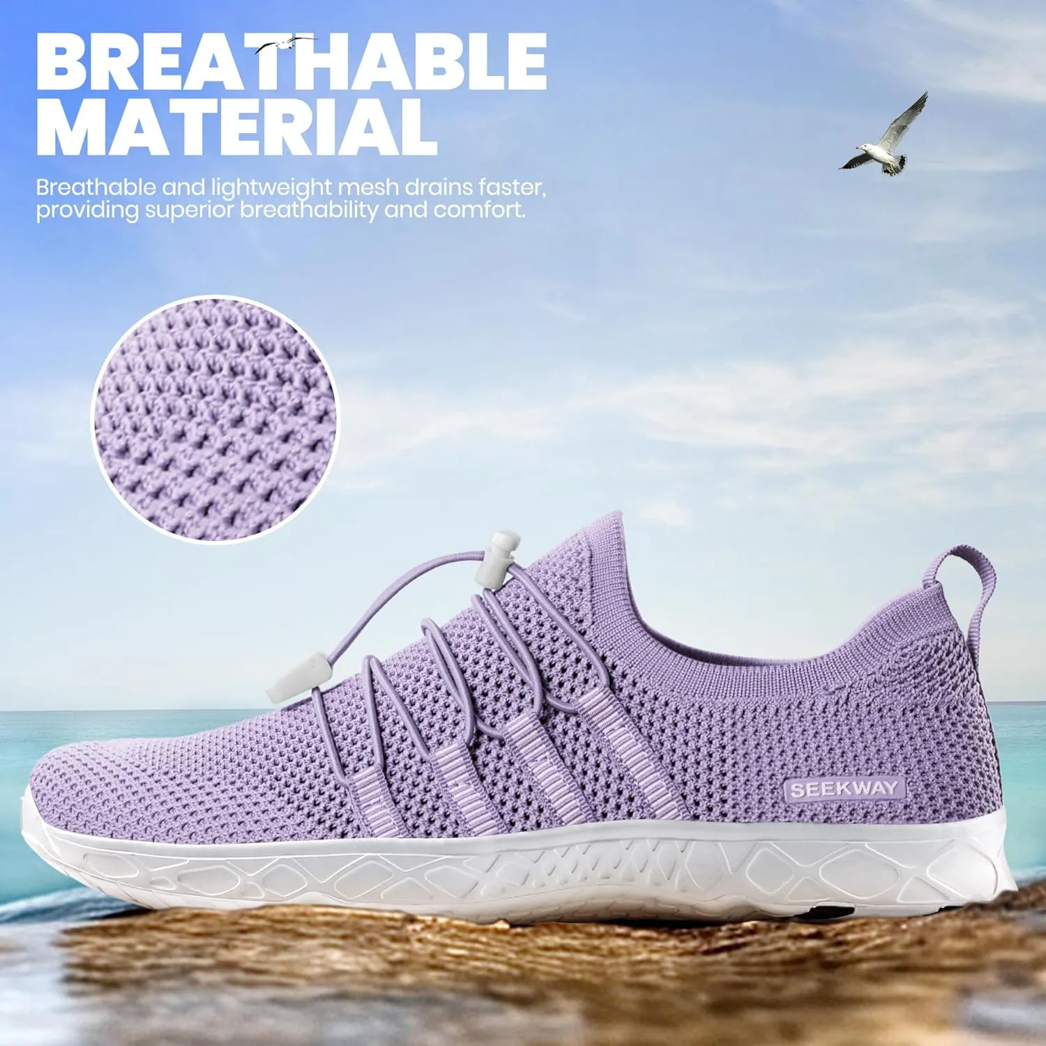 SEEKWAY Mens Womens Water Shoes Quick Dry Aqua Shoes Barefoot for Beach Surf Hiking Pool Water Sports