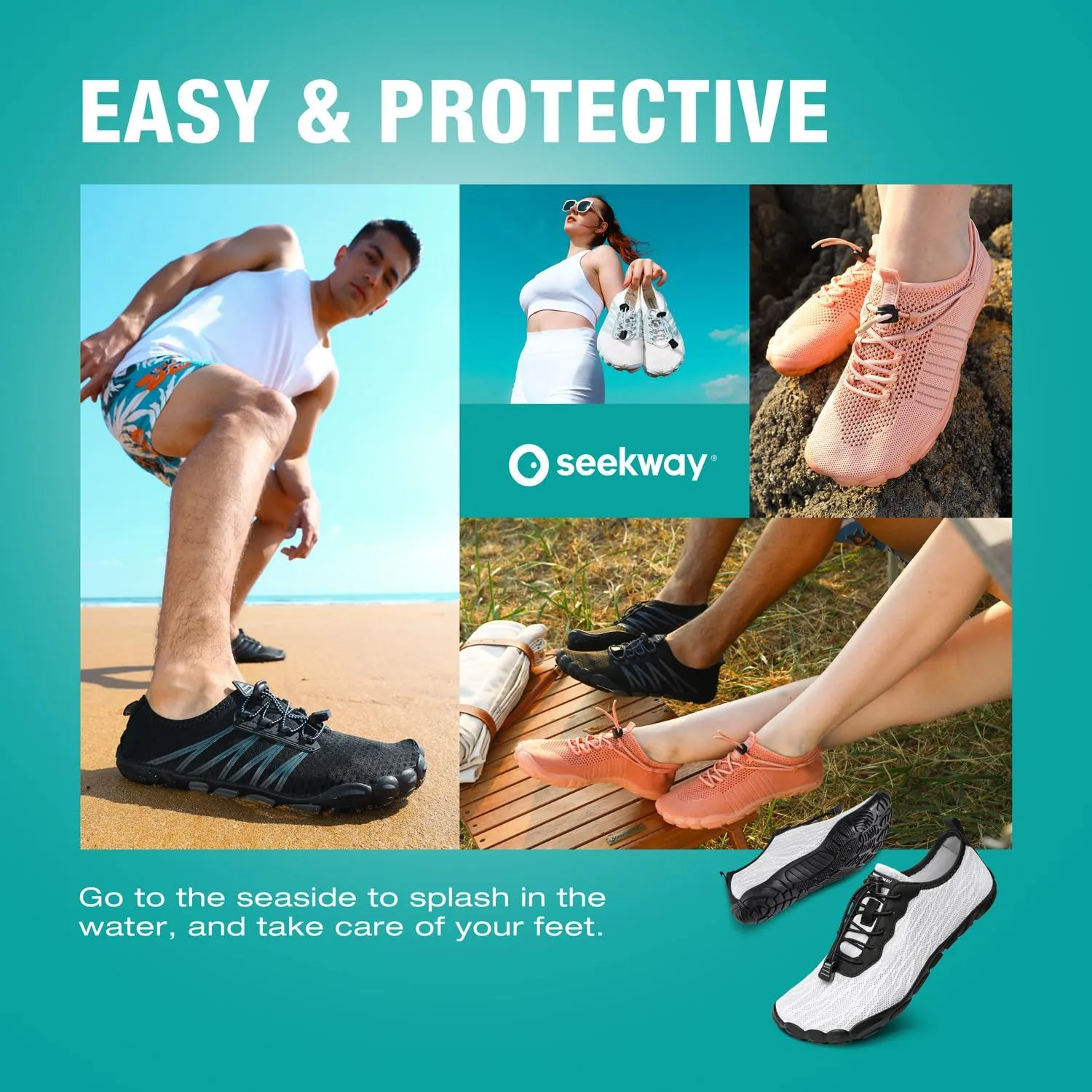 SEEKWAY Water Shoes Men Women Adult Quick-Dry Aqua Sock Barefoot for Beach Swim River Pool Lake Hiking Kayaking Surfing