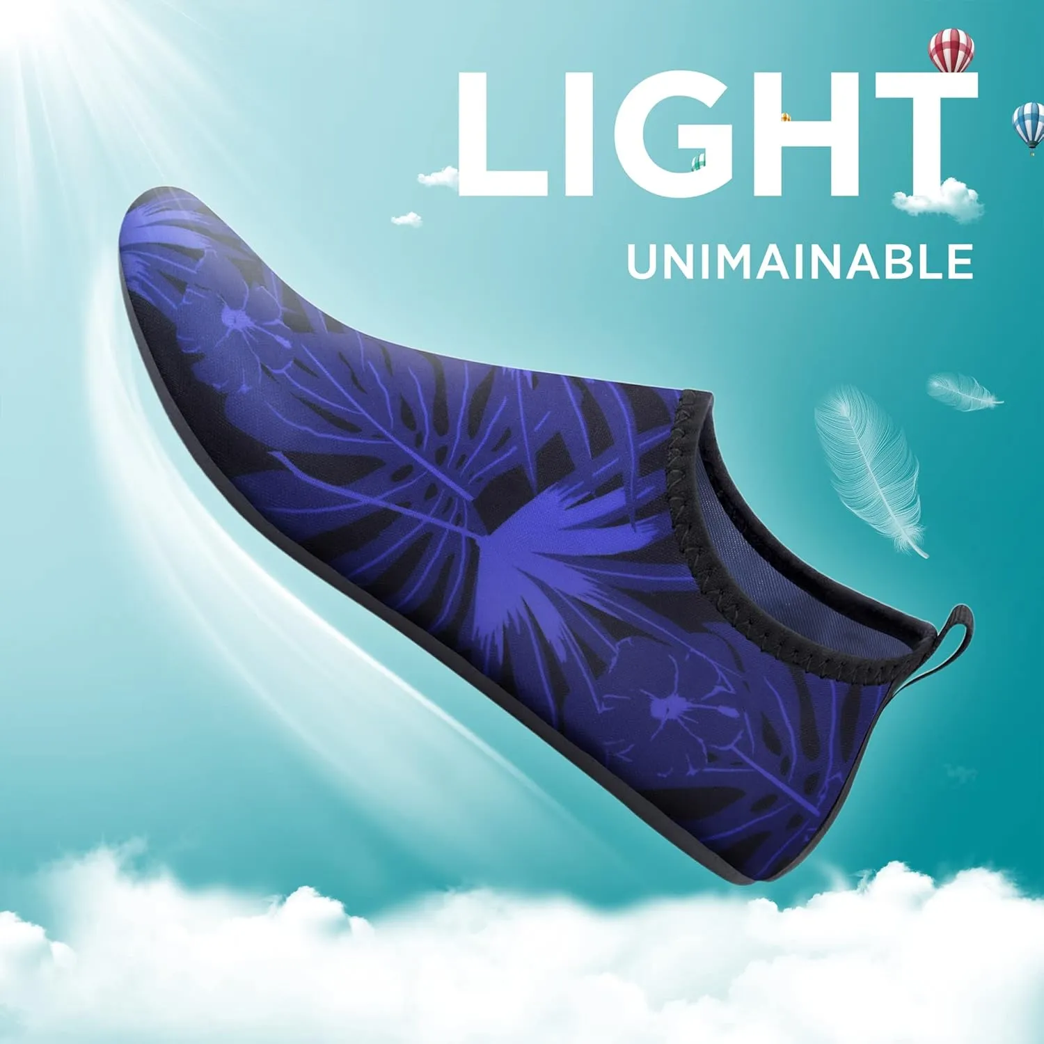 SEEKWAY Water Shoes Quick-Dry Aqua Socks Barefoot Slip-on for Beach Pool Swim River Yoga Lake Surf Women Men Black SK001