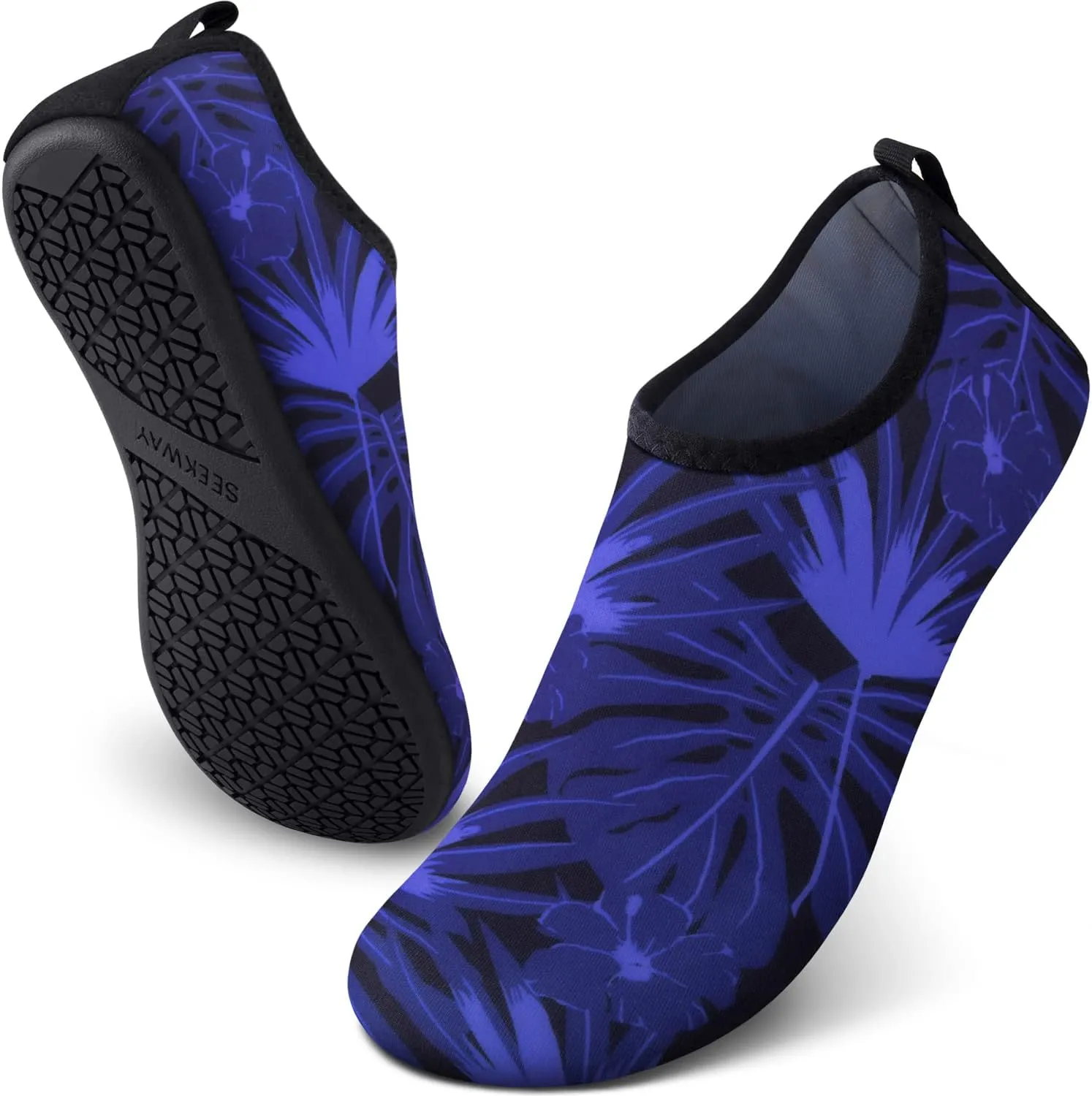 SEEKWAY Water Shoes Quick-Dry Aqua Socks Barefoot Slip-on for Beach Pool Swim River Yoga Lake Surf Women Men Black SK001