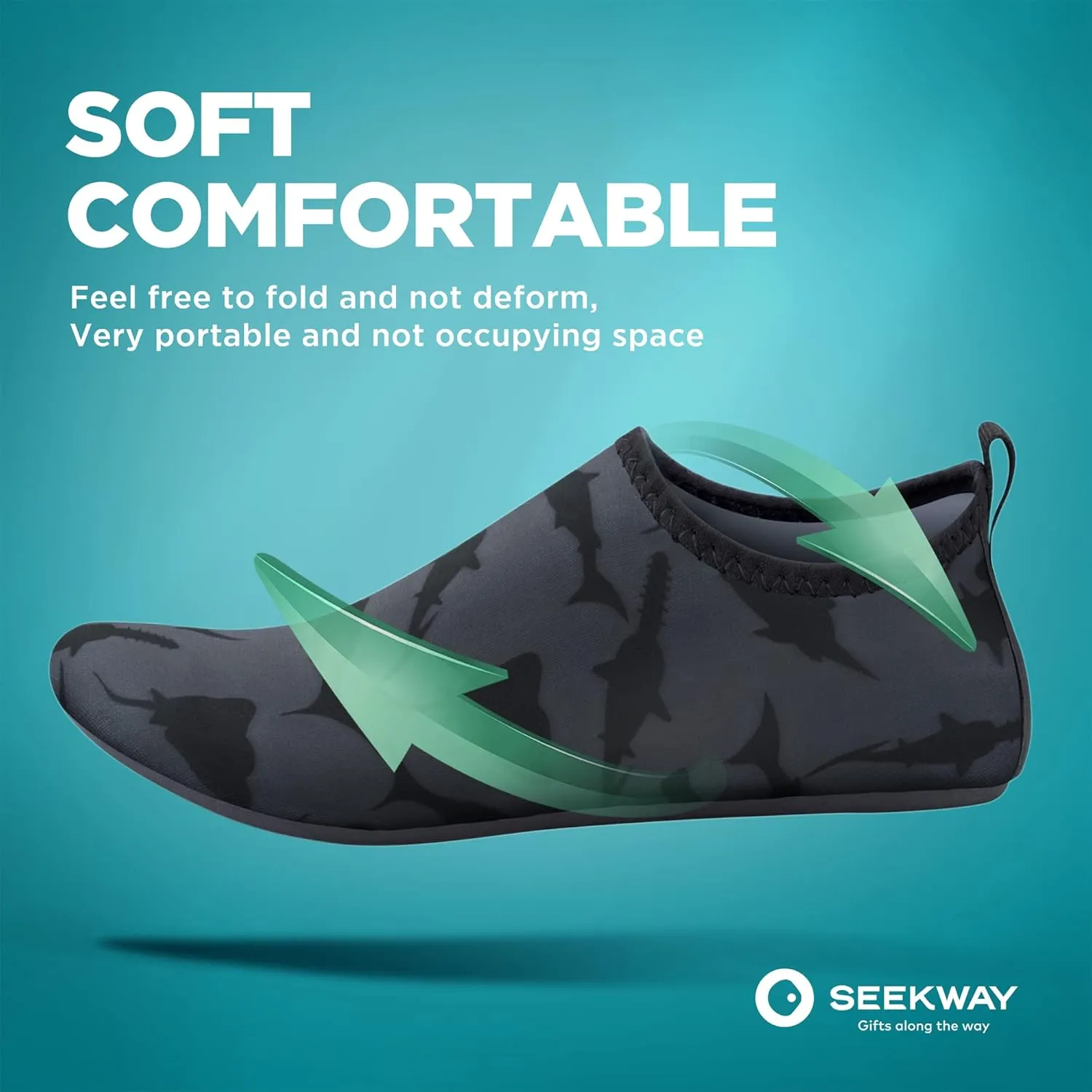SEEKWAY Water Shoes Quick-Dry Aqua Socks Barefoot Slip-on for Beach Pool Swim River Yoga Lake Surf Women Men SK001