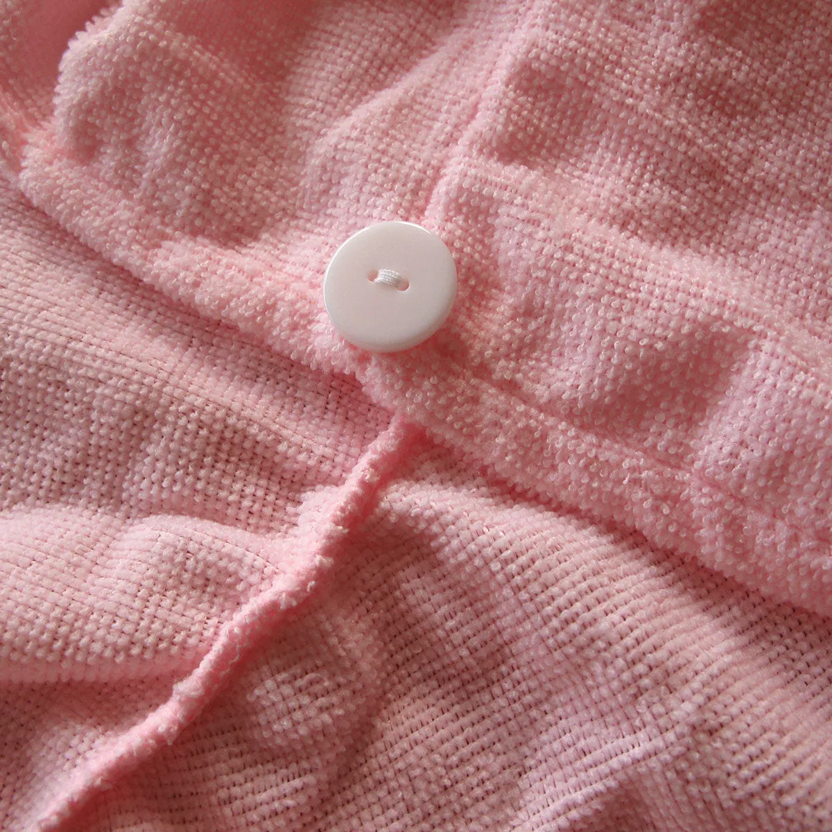 Set of 2 Magic Quick Dry Microfibre Hair Dryer Towels Pink   White