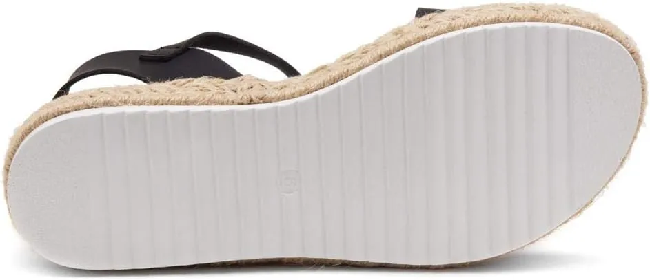 Shoe Land Legossa Womens Platform Sandals Ankle Strap Espadrilles Comfortable Open Toe Flatform Wedge Casual Sandal Black White Tan Platform Sandals for Summer