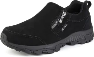 SHULOOK Men's Waterproof Slip On Hiking Shoes Lightweight Zipper Loafers Comfort Non-Slip Outdoor Shoe