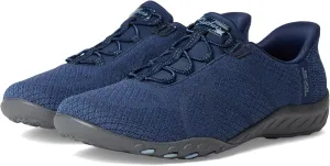 Skechers Modern Comfort Women's Women's Breathe Easy-Knitty Waves Hands Free Slip-Ins Sneaker, Navy, 10