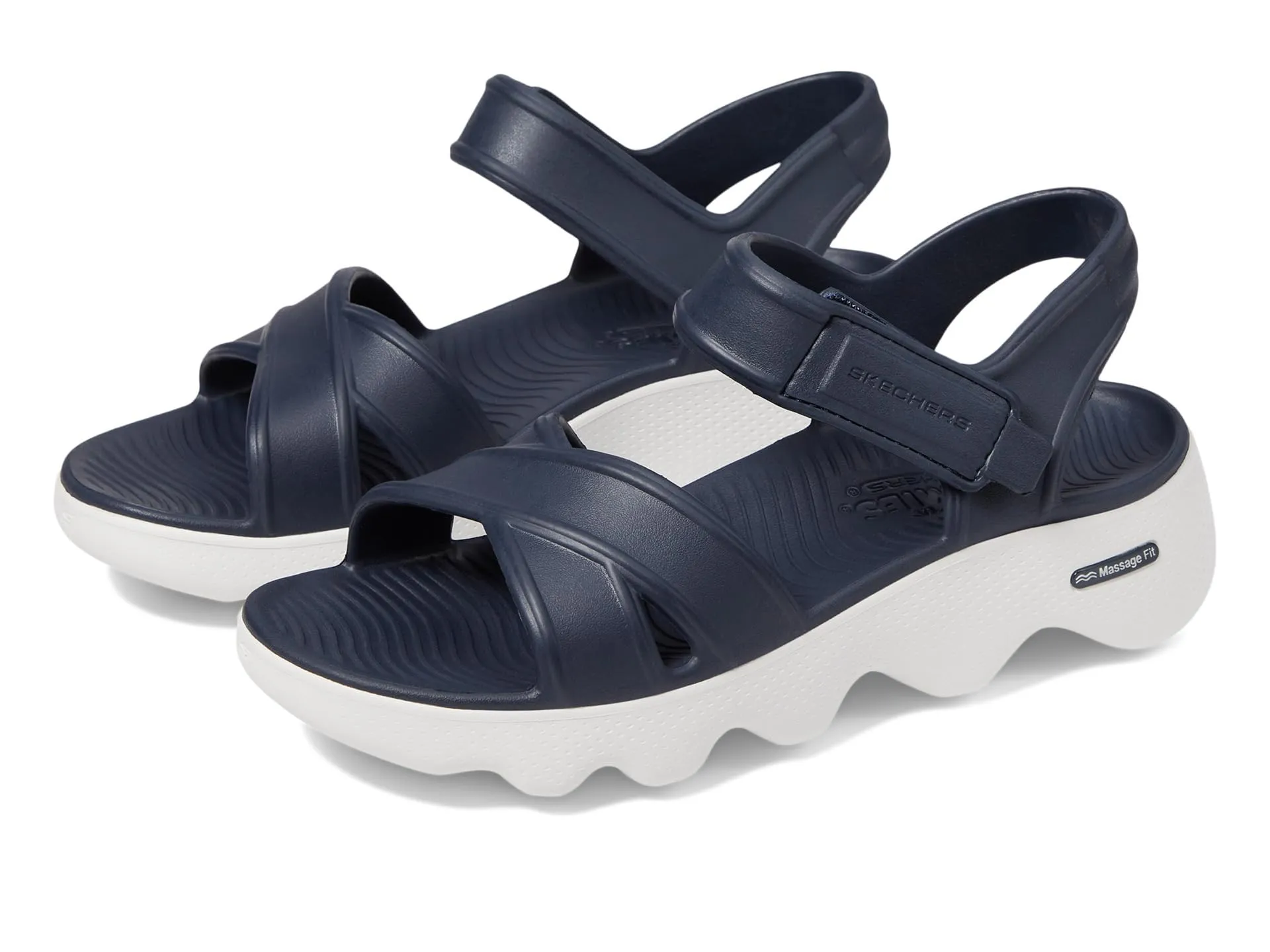 SKECHERS Women's Foamies Massage Fit-Heartfelt Flat Sandal