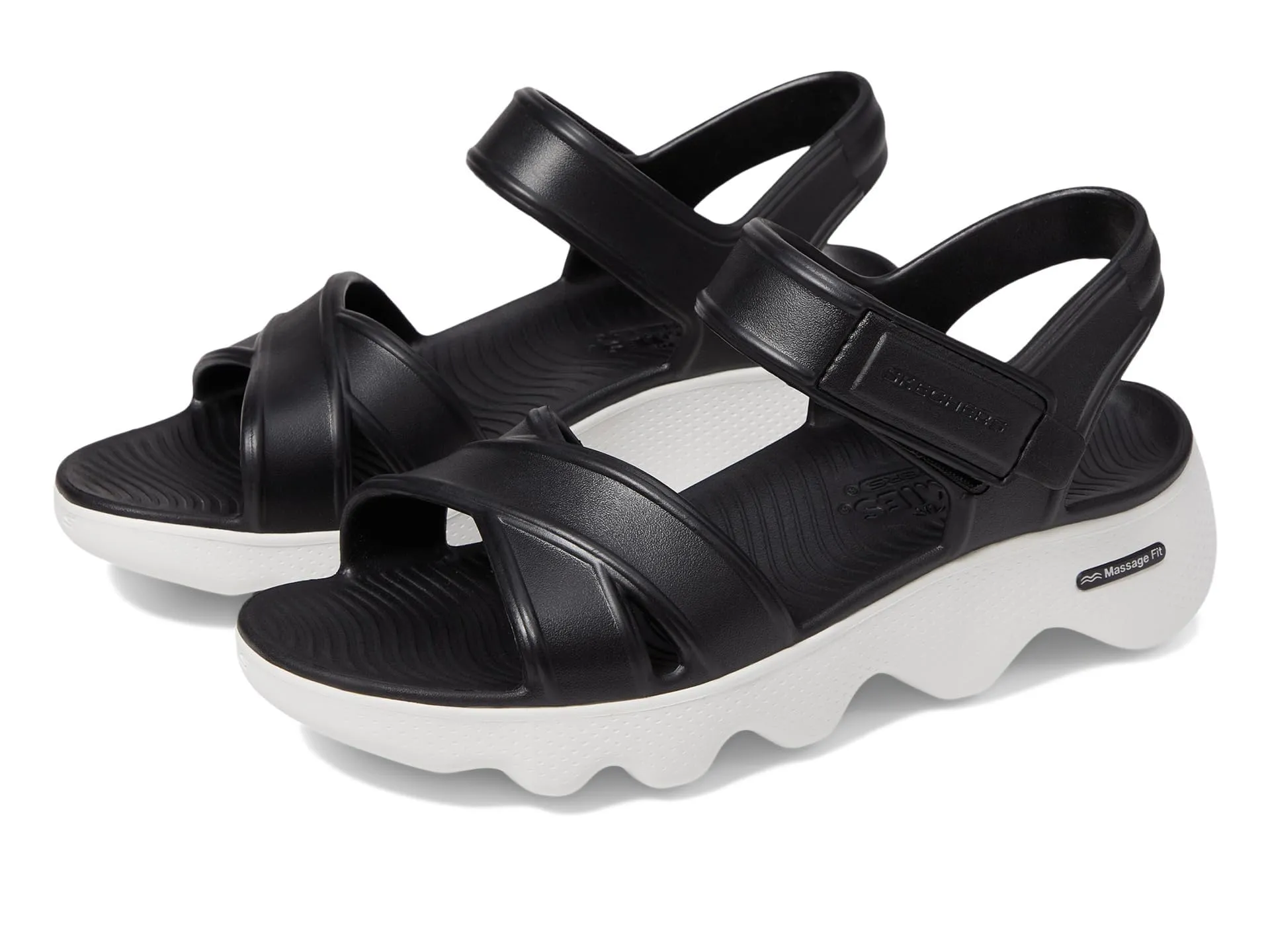 SKECHERS Women's Foamies Massage Fit-Heartfelt Flat Sandal