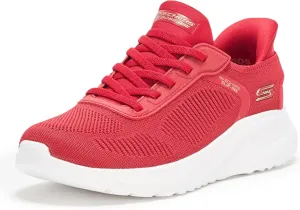 Skechers Women's Hands Free Slip-INS BOBS Squad Chaos-Current Muse Sneaker, RED, 5.5