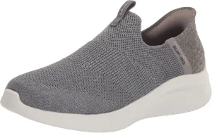 Skechers Women's Hands Free Slip Ins Ultra Flex 3.0 Smooth Step Sneaker, Grey, 11 Wide