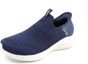 Skechers Women's Hands Free Slip Ins Ultra Flex 3.0 Smooth Step Sneaker, Navy, 9