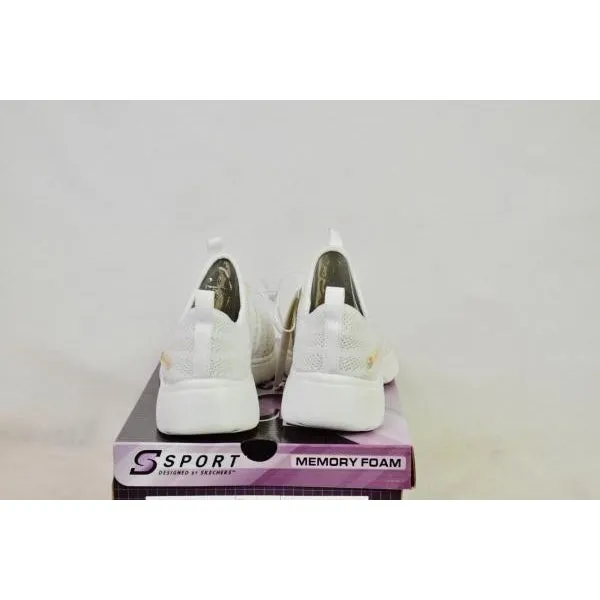 Skechers Women's S Sport Lace up Athletic Shoes 5 Metallic White