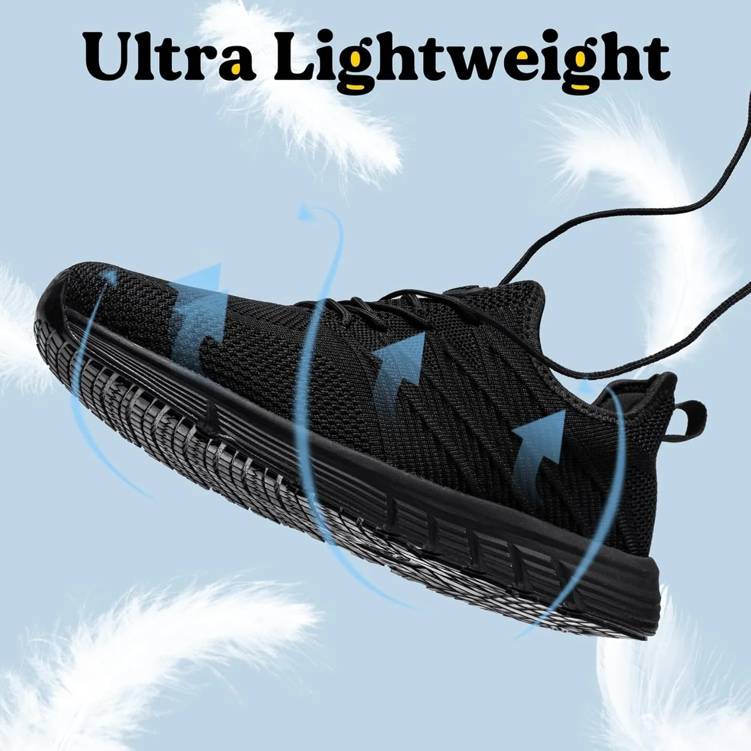 Slip Resistant Work Shoes for Men Slip On Sneakers Black Non Slip Work Shoes Water Resistant Work Shoe Lightweight Zapatos de Trabajo para Hombres, Black US 6.5-13