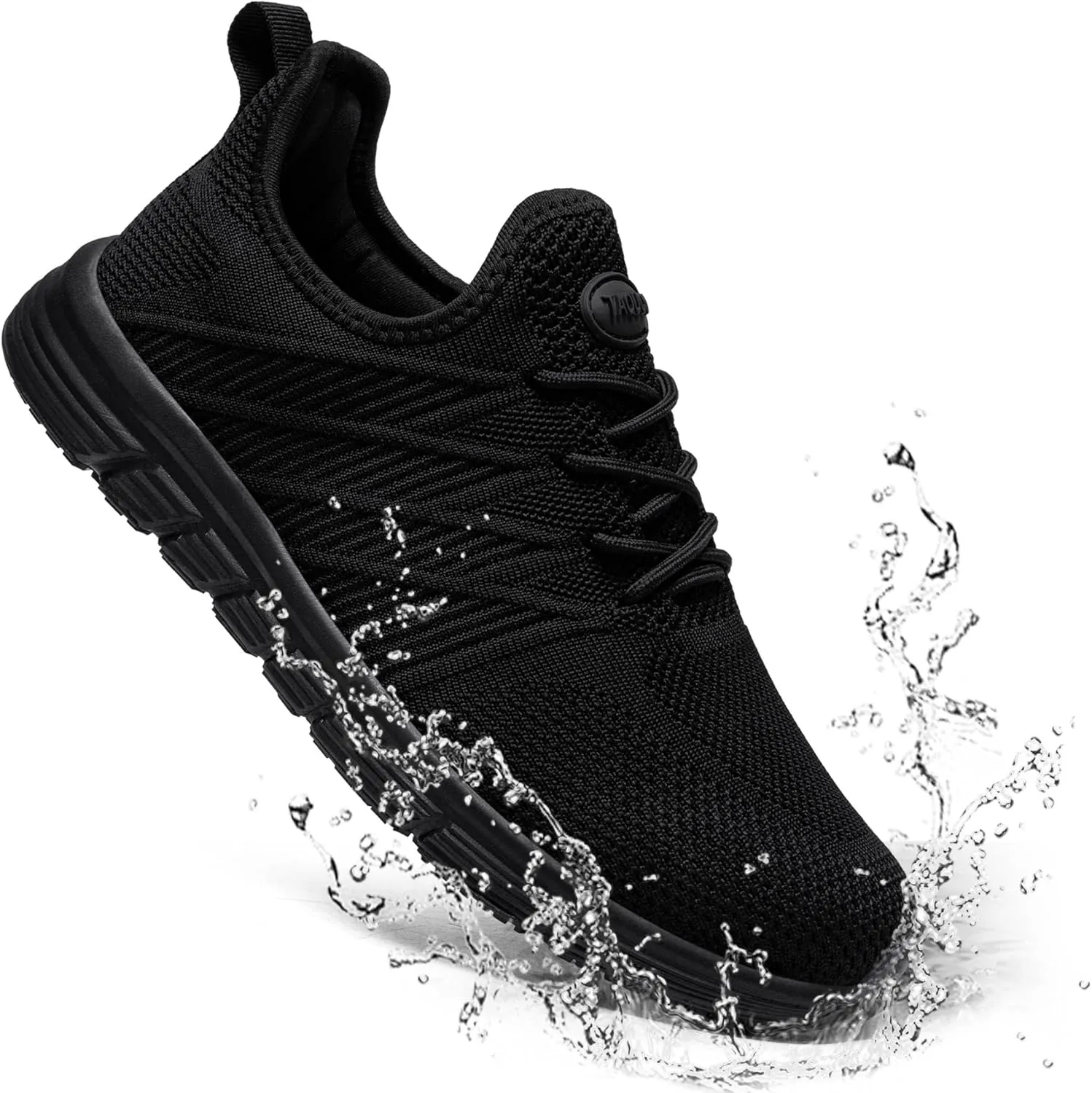 Slip Resistant Work Shoes for Men Slip On Sneakers Black Non Slip Work Shoes Water Resistant Work Shoe Lightweight Zapatos de Trabajo para Hombres, Black US 6.5-13
