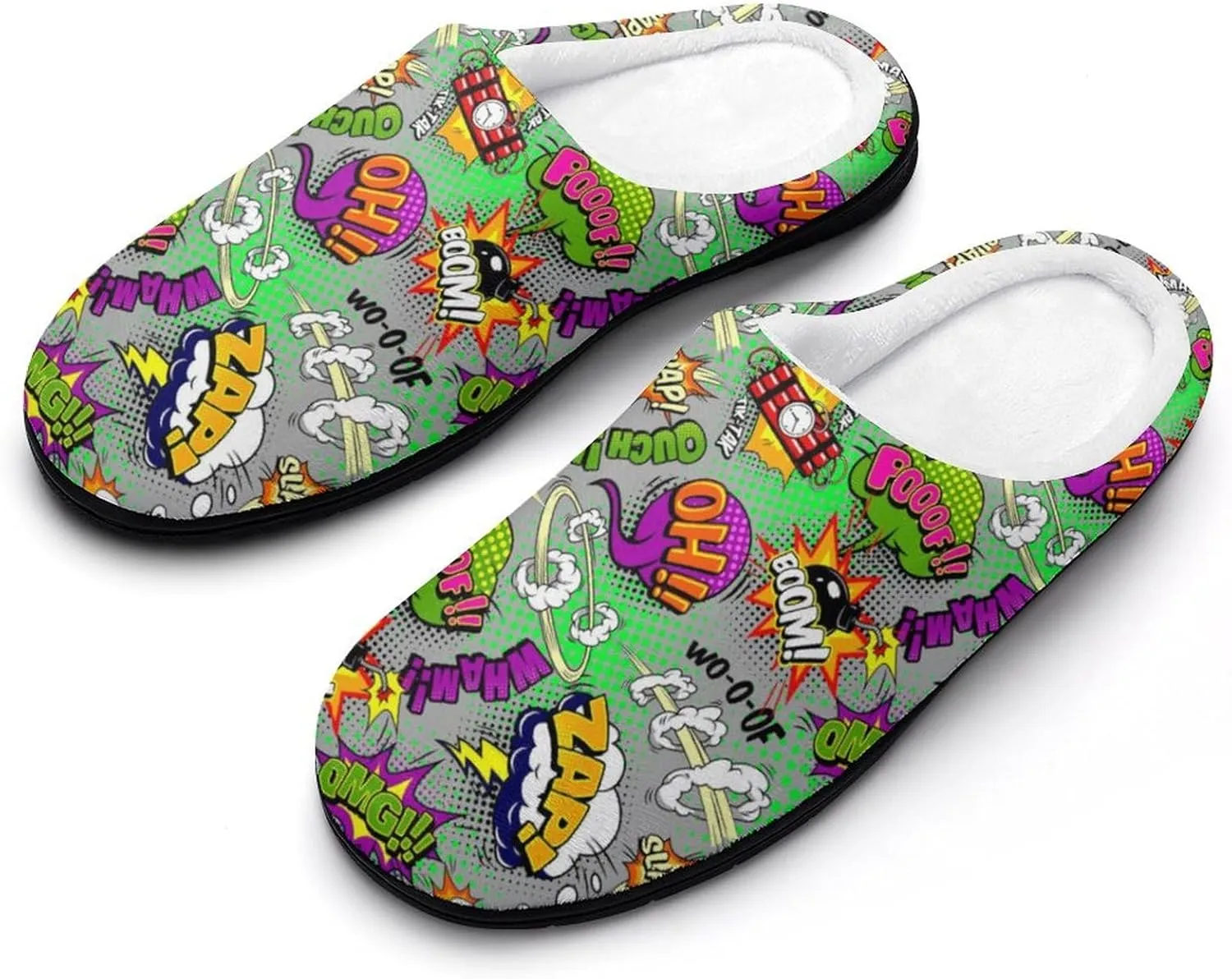 Sloth Happy Halloween Slippers For Women Memory Foam Cotton House Clog Slippers Comfy Slip-On Shoes Indoor Outdoor