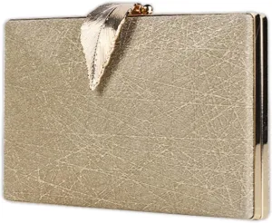 Small Clutch Purses for Women Evening Bag with Leaf-style Flip Lock Bridal Wedding Handbag