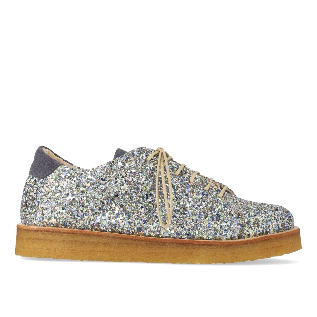 Sneaker in glitter with plateau sole