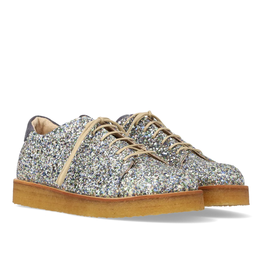 Sneaker in glitter with plateau sole