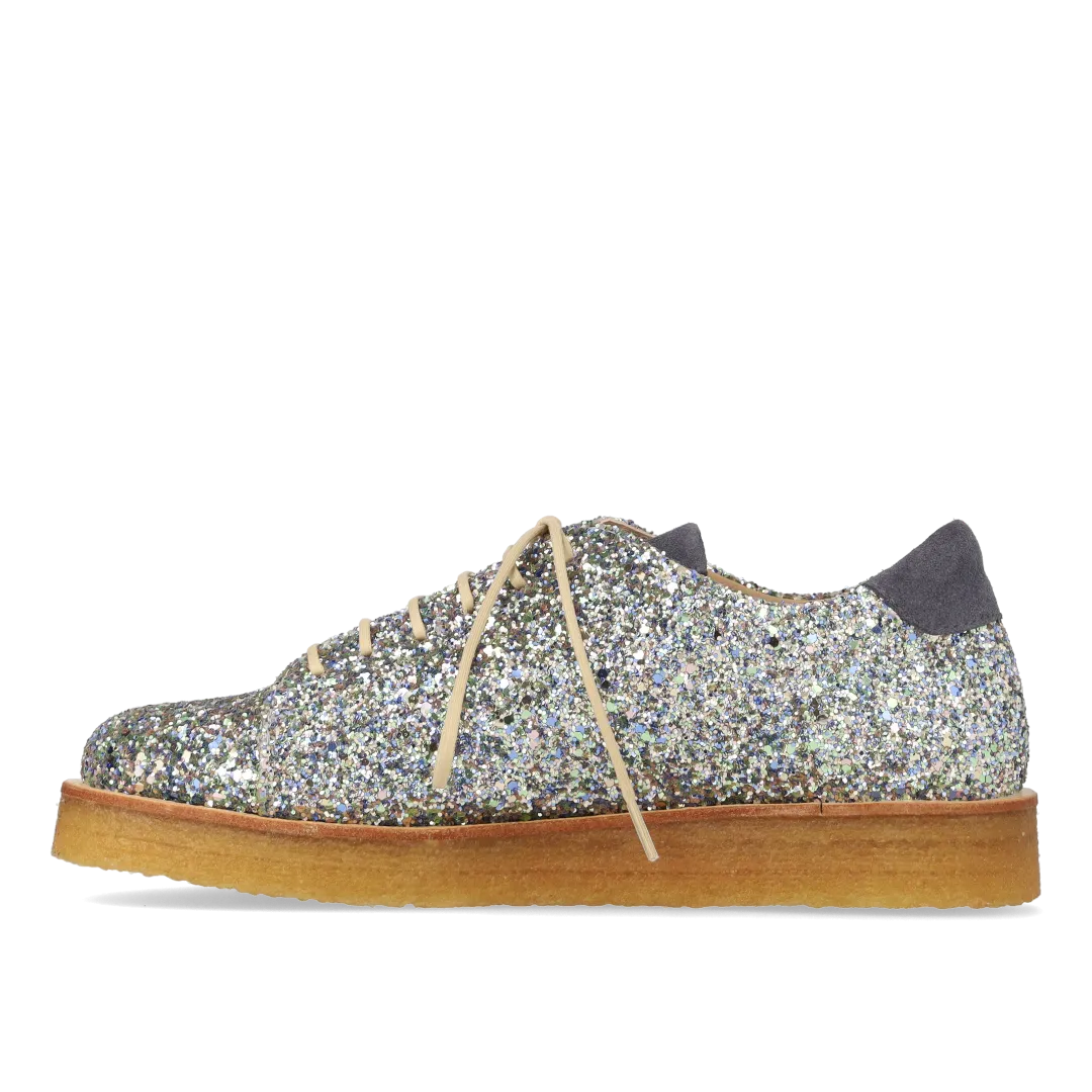 Sneaker in glitter with plateau sole