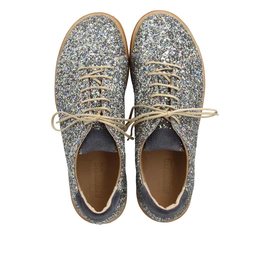 Sneaker in glitter with plateau sole