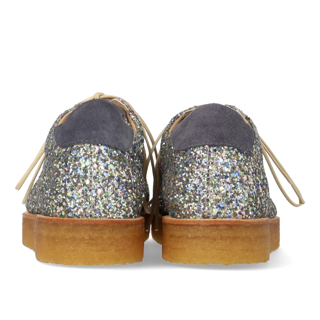 Sneaker in glitter with plateau sole