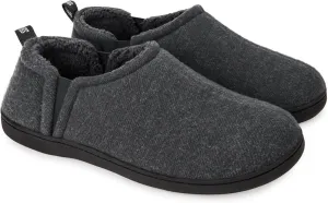 Snug Leaves Men's Faux Wool Slippers Comfy Warm Winter House Shoes with Elastic Gores