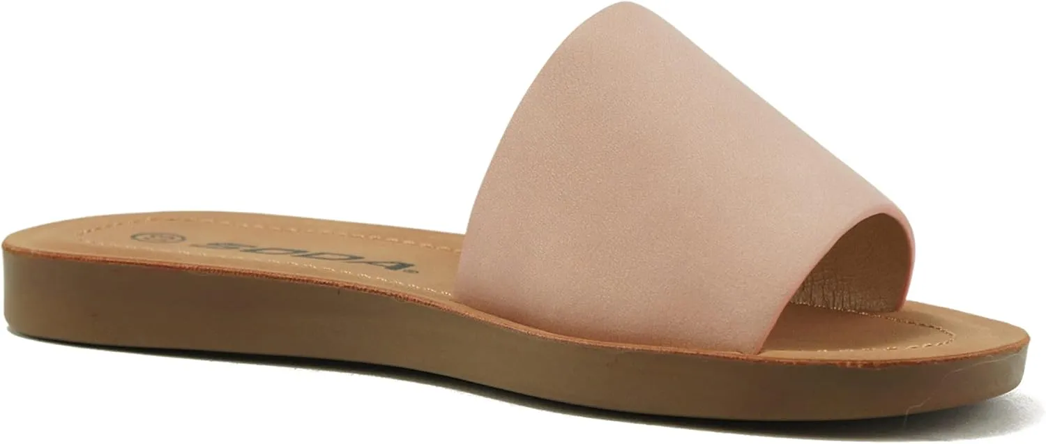 Soda EFRON-2 Little Kid Children Girls Toddler Casual Comfort One Band Fashion Slip on Slide Flip Flop Flat Sandals