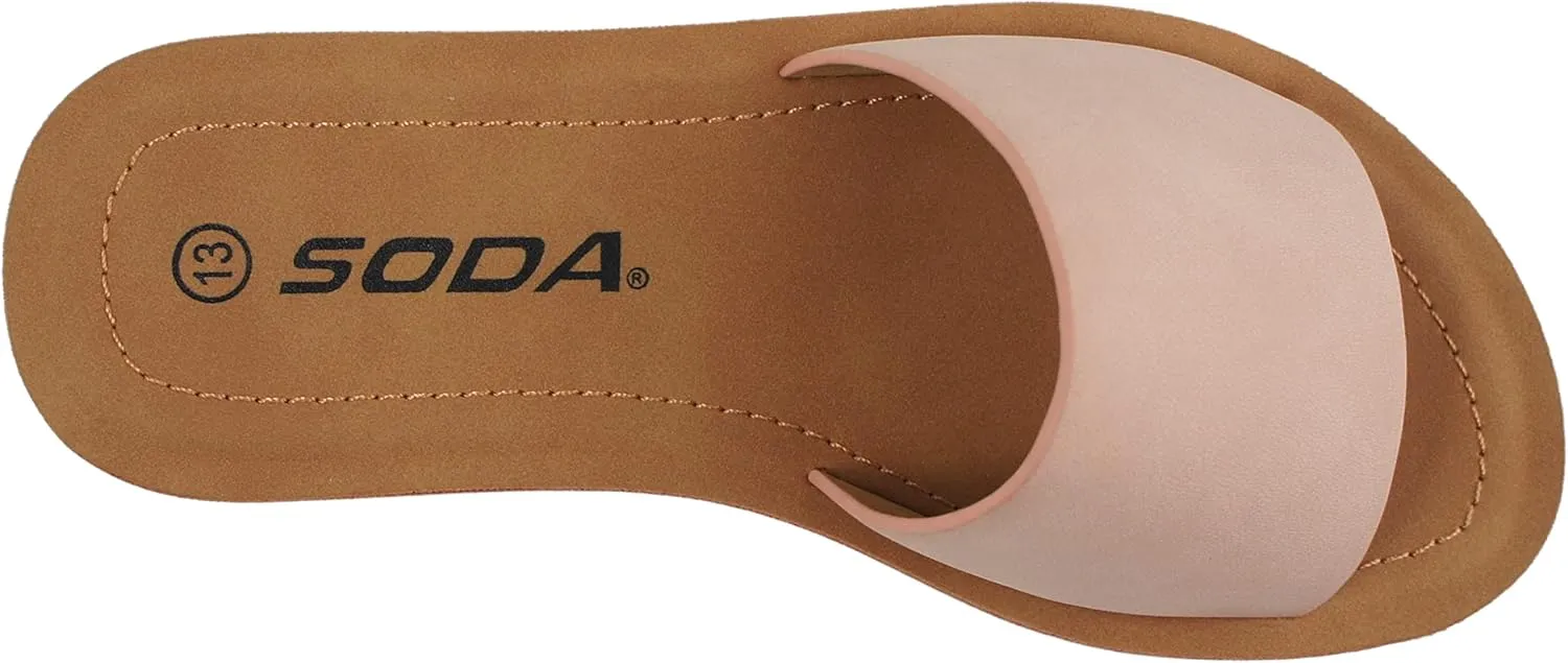 Soda EFRON-2 Little Kid Children Girls Toddler Casual Comfort One Band Fashion Slip on Slide Flip Flop Flat Sandals