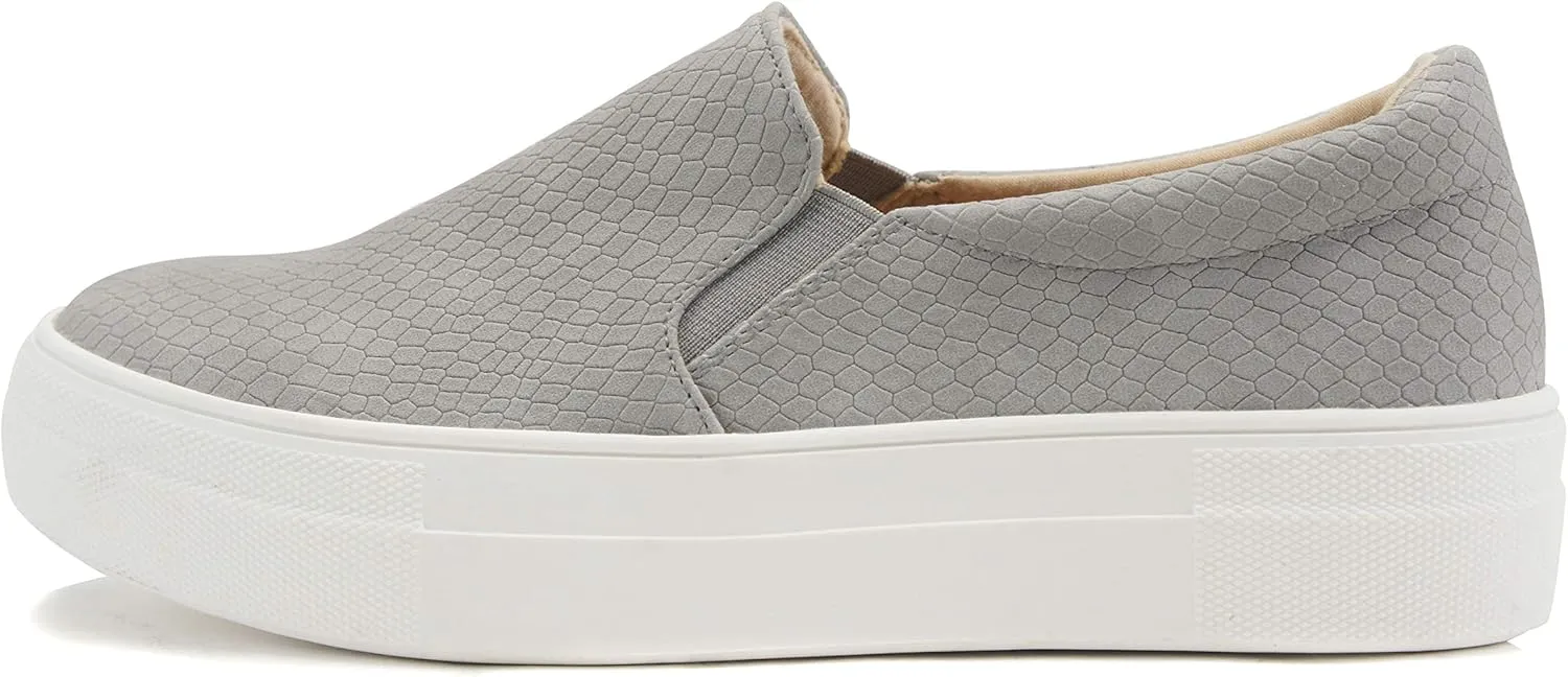 Soda Hike ~ Slip On Double Layer Foam Padded Cushion Sock Fashion Sneakers (Grey Cobra, Numeric_11)