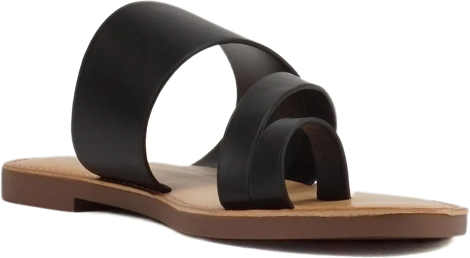 Soda Joan Womens Open Toe Slip On Flip Flop Sandals