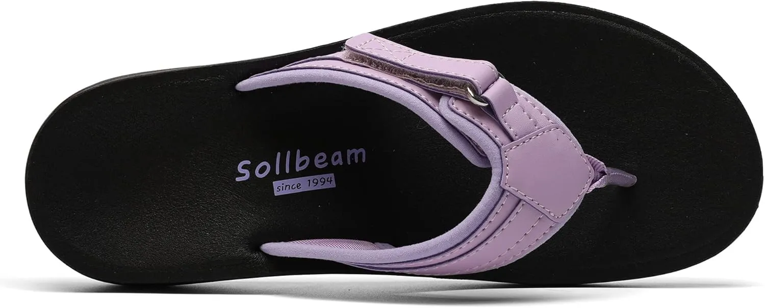 SOLLBEAM Womens Original Orthotic Comfort Thong Style Flip Flops Sandals With Arch Support Heel Cup