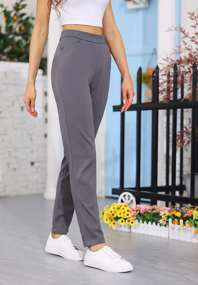 Soojun Women's Comfy Ultra Stretch Pull On Ankle Pant