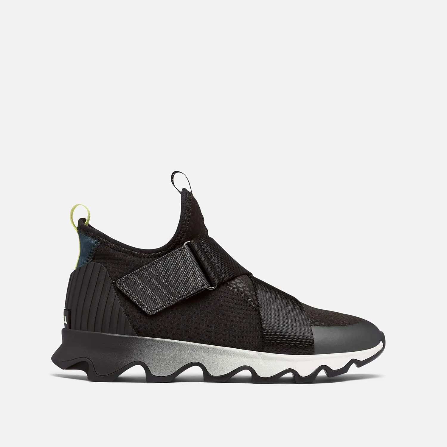 SOREL - Women’s Kinetic Sneak, Knit Sneaker with Scalloped Sole and Stretch Straps