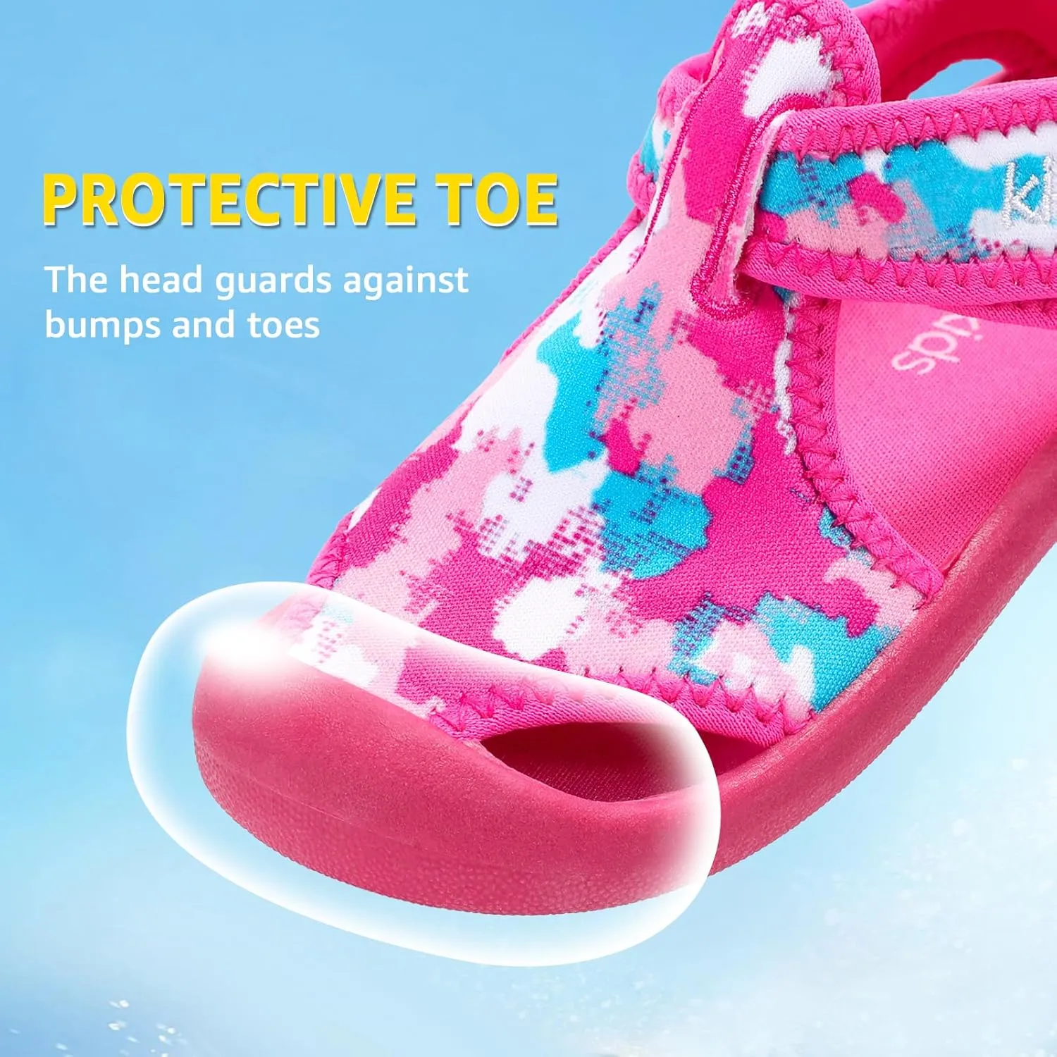 STQ Boys Girls Water Shoes Quick-Dry Slip on Beach Swim Pool Sandals(Toddler/Little Kid)
