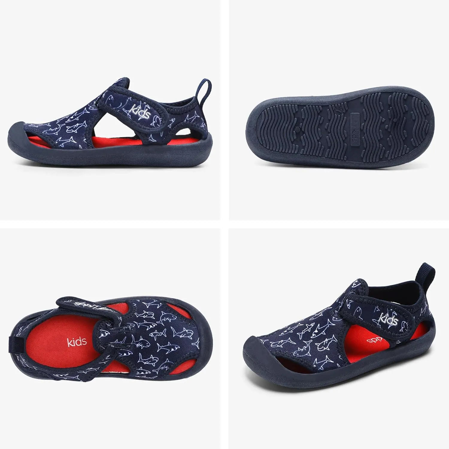 STQ Boys Girls Water Shoes Quick-Dry Slip on Beach Swim Pool Sandals(Toddler/Little Kid)