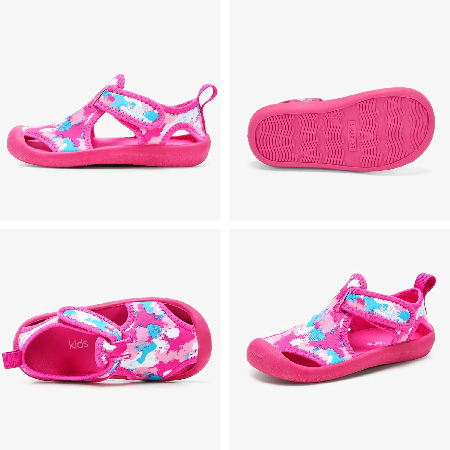 STQ Boys Girls Water Shoes Quick-Dry Slip on Beach Swim Pool Sandals(Toddler/Little Kid)