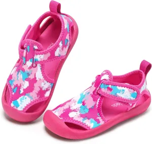 STQ Boys Girls Water Shoes Quick-Dry Slip on Beach Swim Pool Sandals(Toddler/Little Kid)