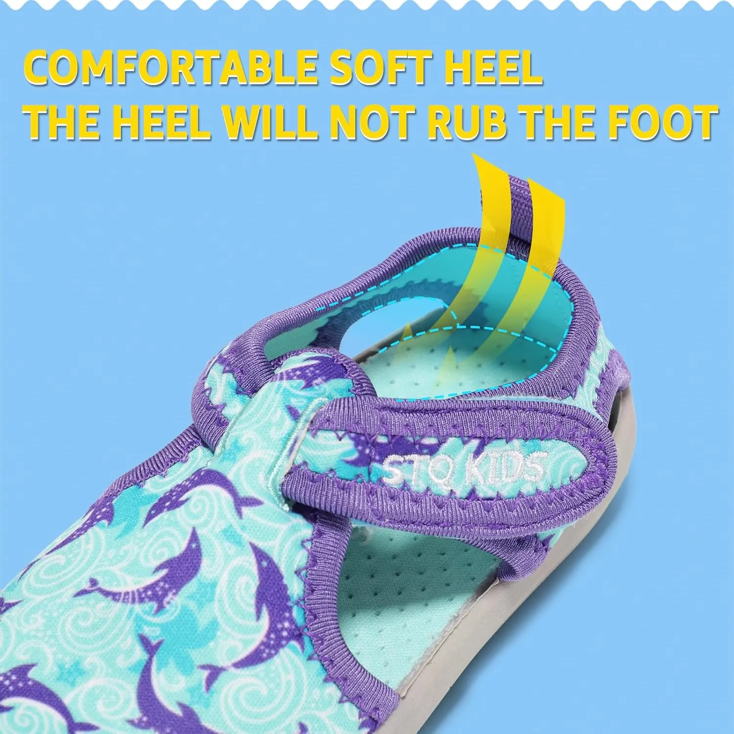 STQ Boys Girls Water Shoes Quick-Dry Slip on Beach Swim Pool Sandals(Toddler/Little Kid)