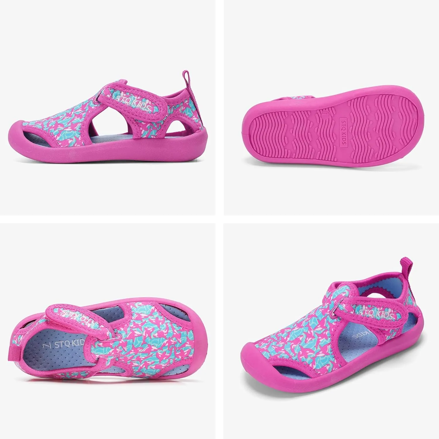 STQ Boys Girls Water Shoes Quick-Dry Slip on Beach Swim Pool Sandals(Toddler/Little Kid)