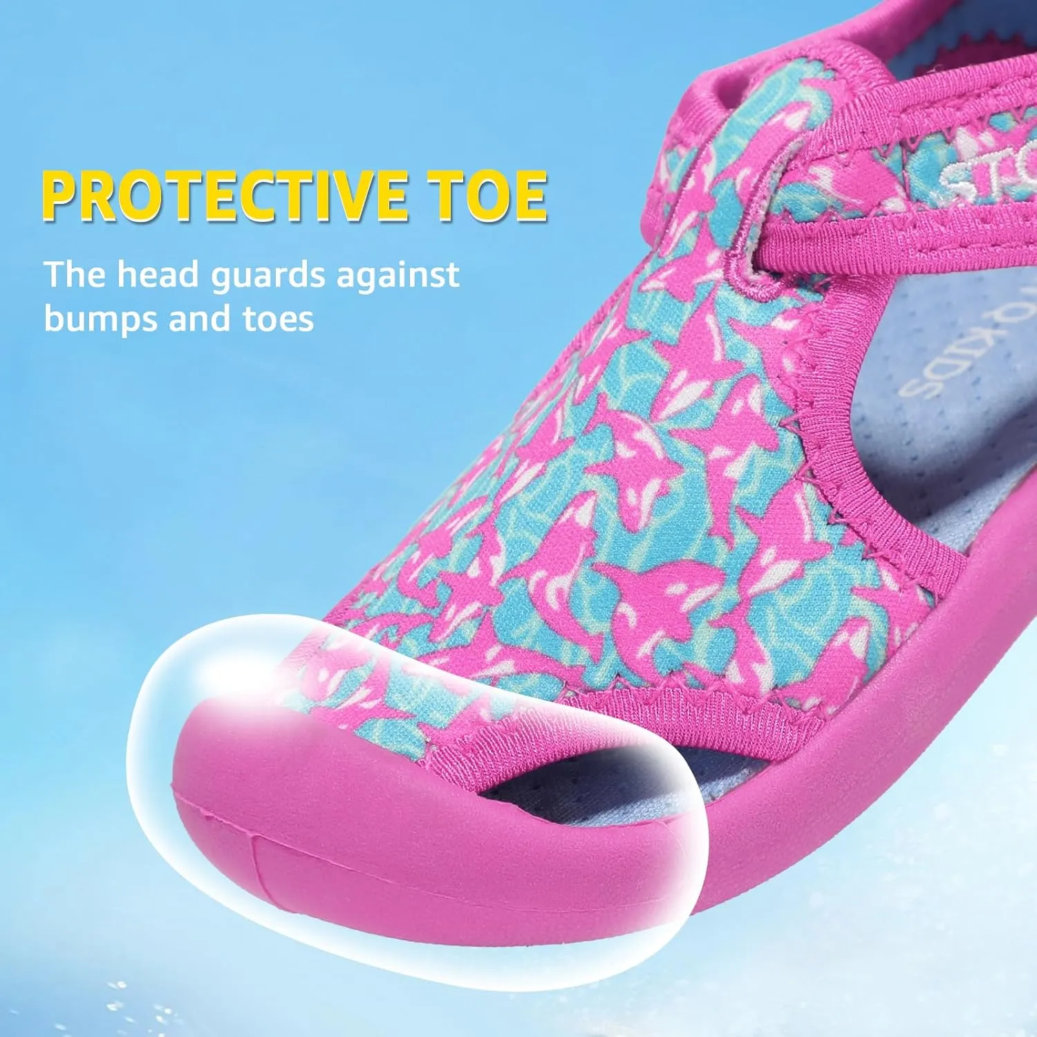 STQ Boys Girls Water Shoes Quick-Dry Slip on Beach Swim Pool Sandals(Toddler/Little Kid)