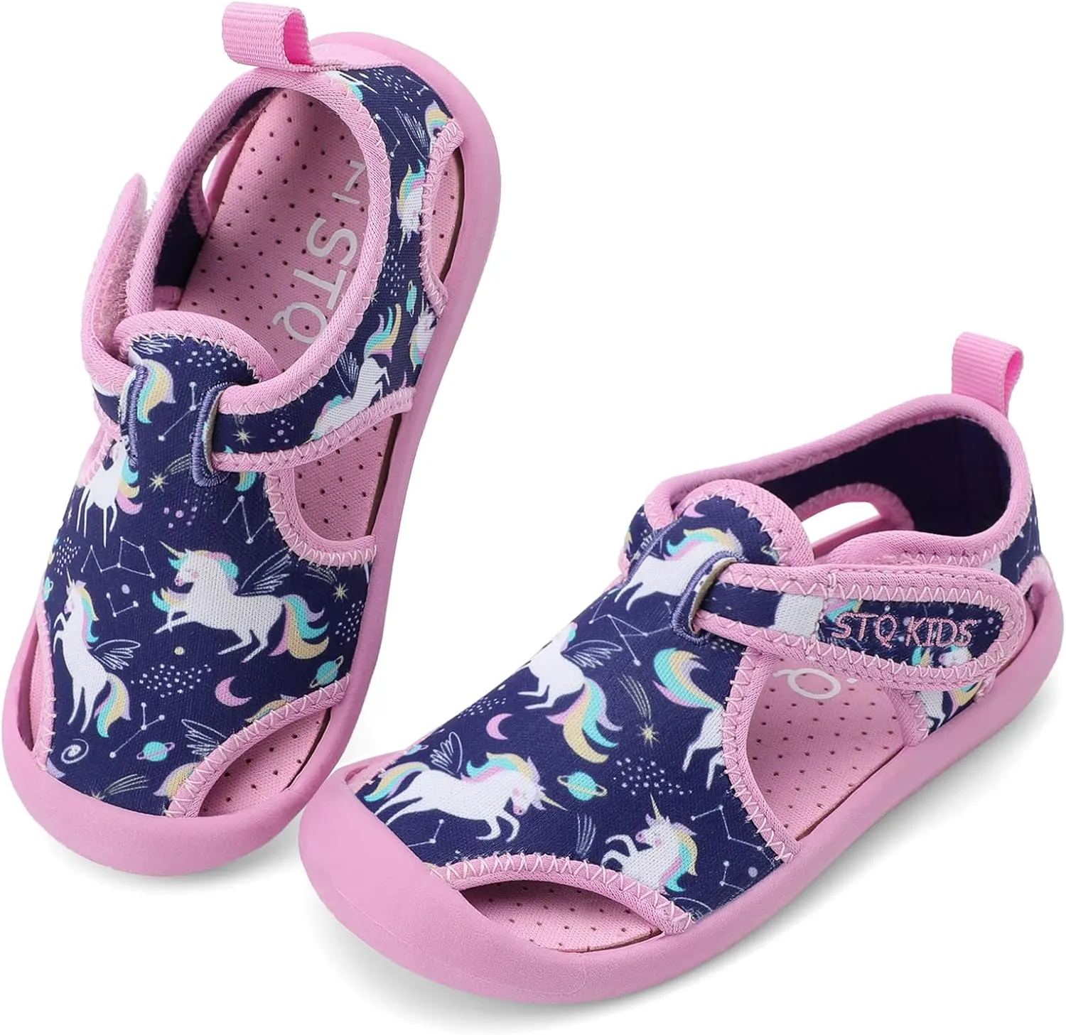 STQ Boys Girls Water Shoes Quick-Dry Slip on Beach Swim Pool Sandals(Toddler/Little Kid)