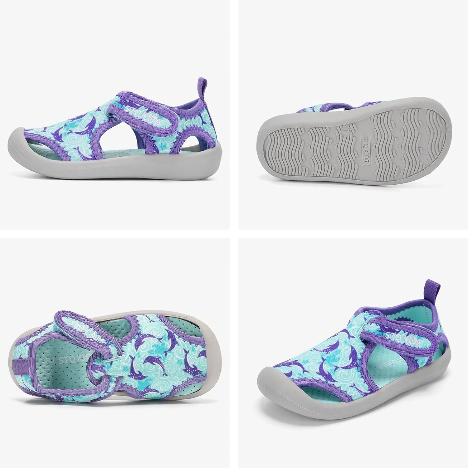 STQ Boys Girls Water Shoes Quick-Dry Slip on Beach Swim Pool Sandals(Toddler/Little Kid)