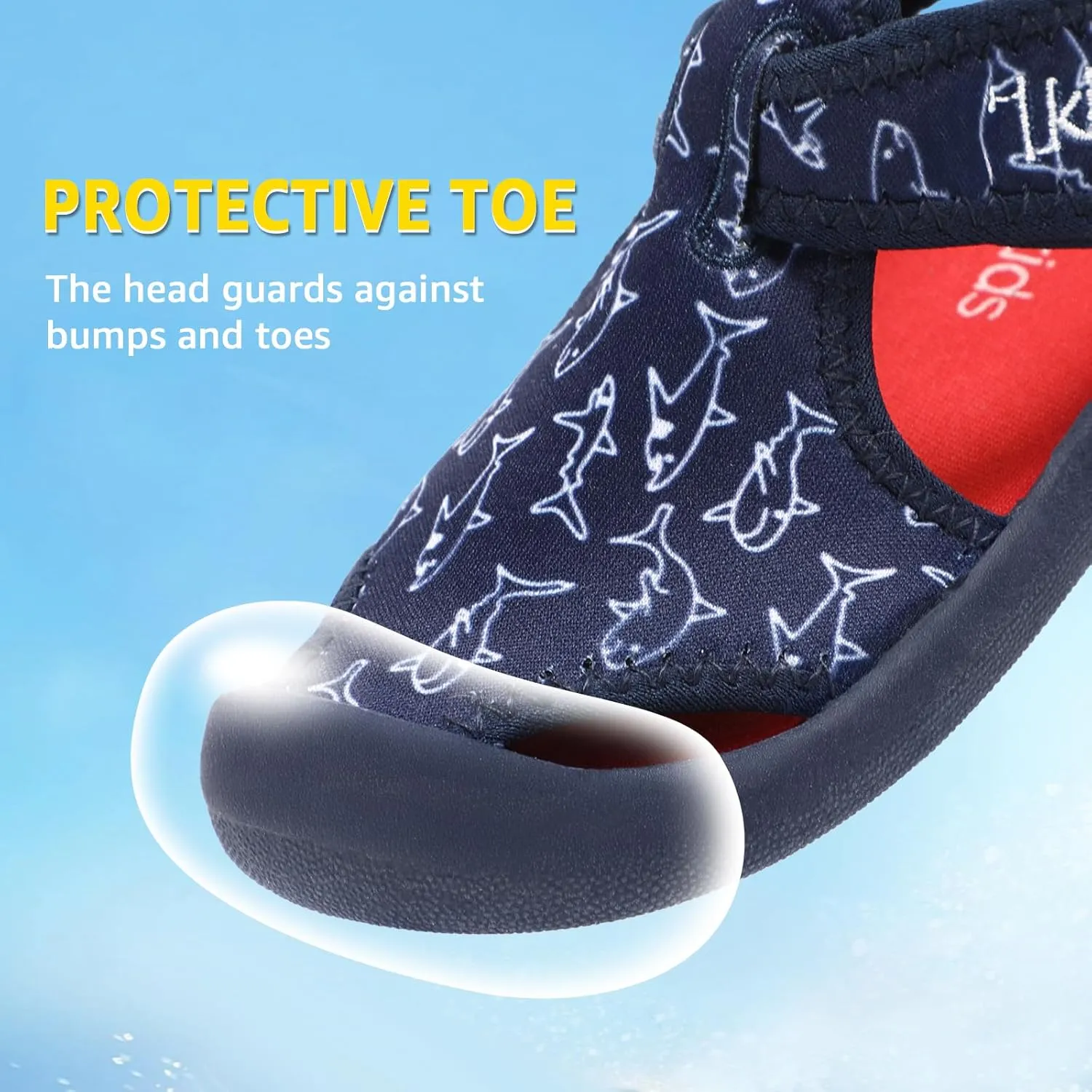 STQ Boys Girls Water Shoes Quick-Dry Slip on Beach Swim Pool Sandals(Toddler/Little Kid)