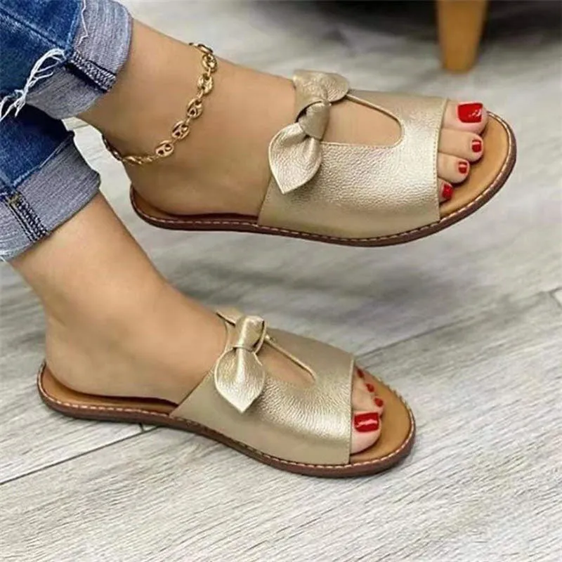 Stylish Bow Hollow Slippers