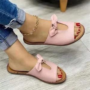 Stylish Bow Hollow Slippers