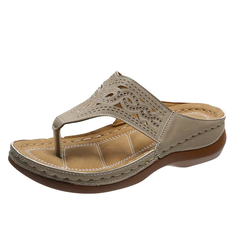 Summer Clip Toe Wedge Sandals For Women