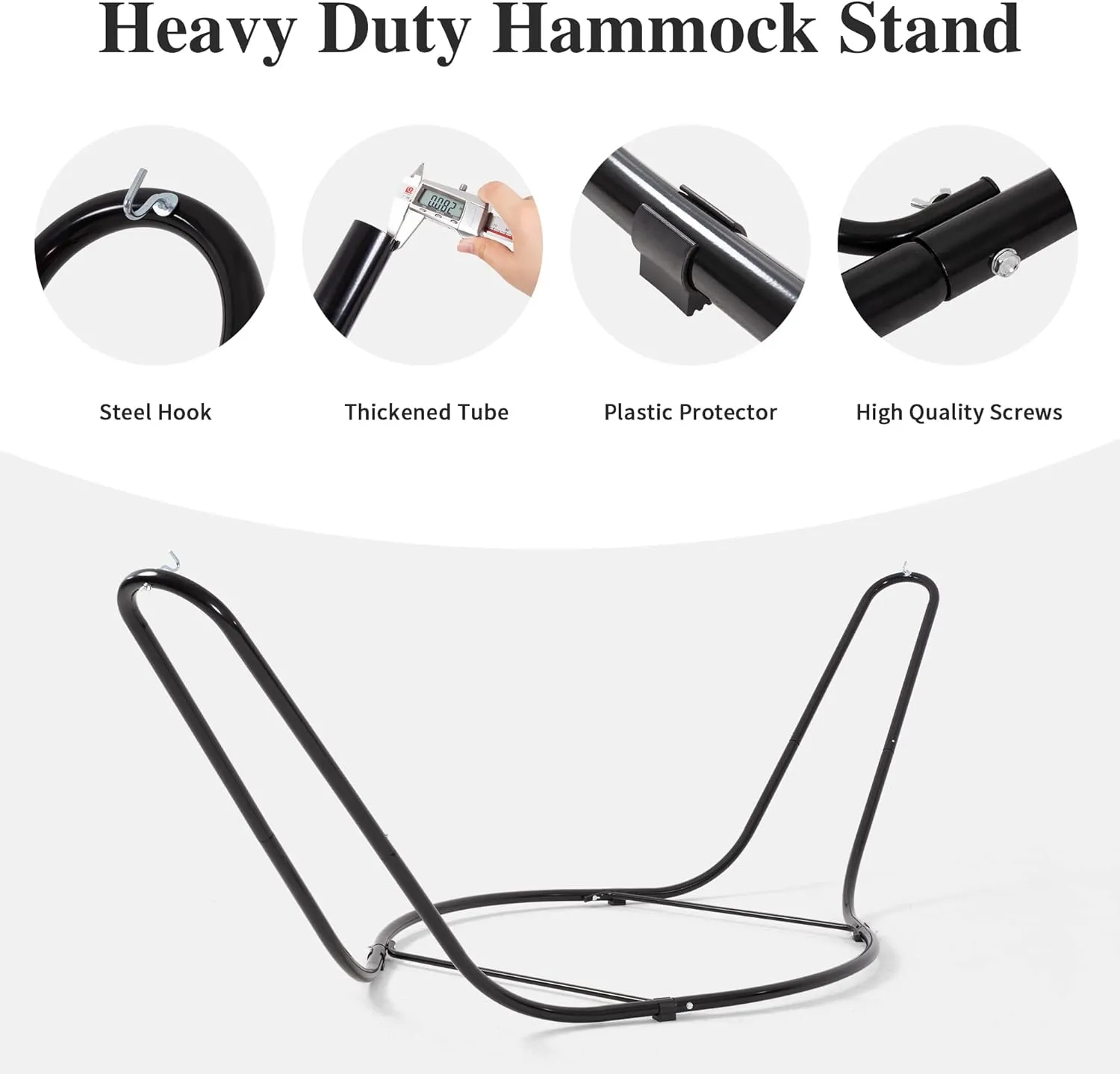 SUNCREAT Hammocks Outdoor Portable Hammock with Stand, 475 lbs Capacity, Heavy Duty Double Hammock with Stand Included, Patent Pending, Blue Stripes