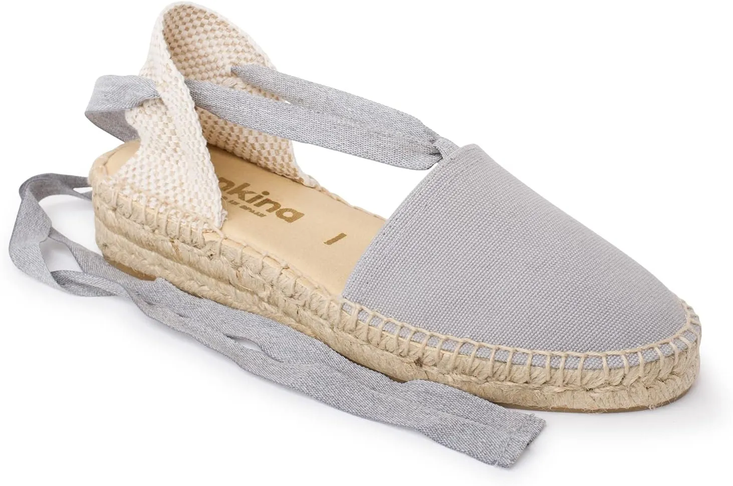 Tamarita Authentic Spanish Espadrille Wedge Sandals for Women - Sustainable, Eco Friendly, Vegan Shoes. Classic Style, Organic Cotton Canvas Upper, Comfy Insole, Jute Midsole, Rubber Sole. Made in Spain
