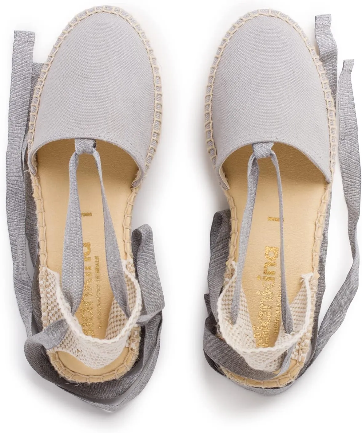 Tamarita Authentic Spanish Espadrille Wedge Sandals for Women - Sustainable, Eco Friendly, Vegan Shoes. Classic Style, Organic Cotton Canvas Upper, Comfy Insole, Jute Midsole, Rubber Sole. Made in Spain